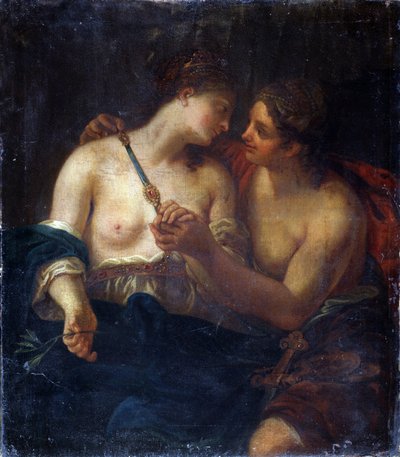 Allegori om fred. (Allegori om fred). Vennskap mellom to kvinner. Maleri av Johann Karl Loth (1632-1698). Olje på lerret. Pushkin Museum of Fine Arts, Moskva av Johann Karl Loth