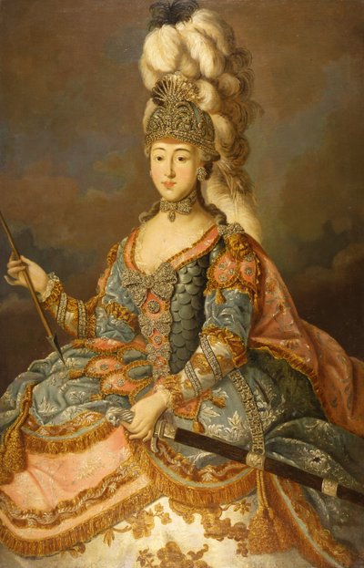 Portrett av grevinne Anna Petrovna Sheremetyeva 1744-1768, 1769. av Johann Ligotsky