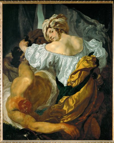 Judith og Holofernes, sent verk (maleri på lerret) av Johann Liss