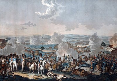 Slaget ved Wagram (1809) - Akvatint - 52,8x63,4 - Privat samling av Johann Lorenz Rugendas