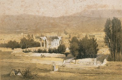 Baalbek. Etsning av Bernatz et alii - Steinkopk J.F. Redaktør av Johann Martin Bernatz