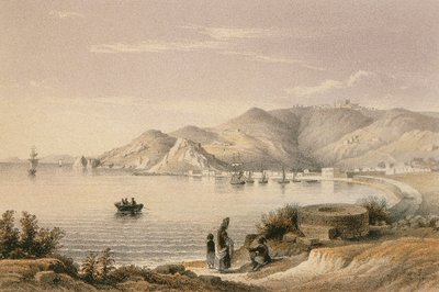 Patmos i en etsning av Bernatz et alii - Steinkopk J.F. Editore av Johann Martin Bernatz