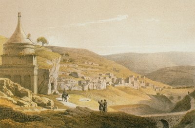 Absaloms og Siloans grav. Etsning av Bernatz et alii - Steinkopk J.F. Editore av Johann Martin Bernatz