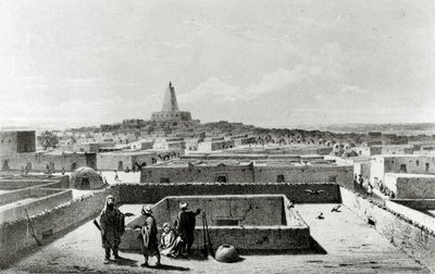 Timbuktu fra terrassen til den reisendes hus, fra 