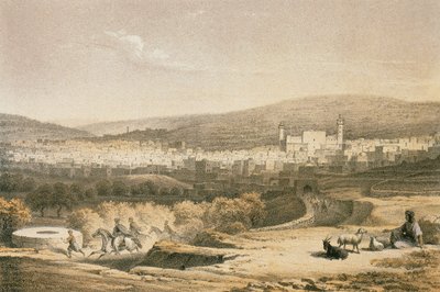Utsikt over Betlehem. Etsning av Bernatz et alii - Steinkopk J.F. Editore av Johann Martin Bernatz