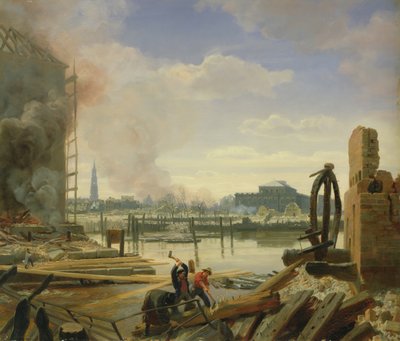 Hamburg etter brannen i 1842, 1842 av Johann Martin Gensler