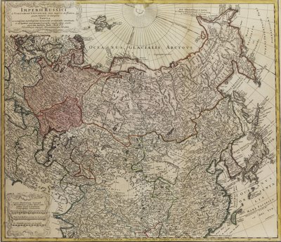 Kart over Russland Fra: Hele imperiet av Russland og Tartar både større og asiatiske og mindre og av Johann Matthias Hase