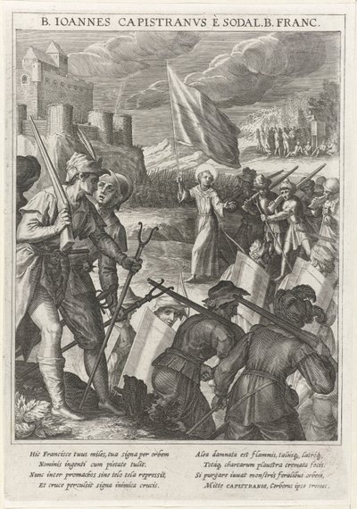 Saint John of Capistrano leder de kristne styrkene i beleiringen av Beograd, 1615 av Johann Matthias Kager