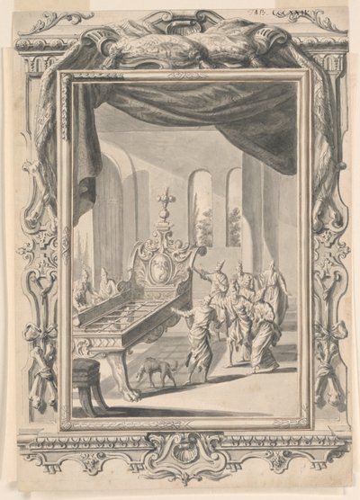 Studie for The Iron Bedstead of King Og, Plate 324, Physica Sacra av Johann Melchior Füssli