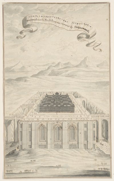 Studie for The Temple in Jerusalem, Plate 424, Physica Sacra av Johann Melchior Füssli
