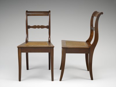 Et par sidestoler, ca. 1846-1860 (svart valnøtt, stokk) av Johann Michael Jahn
