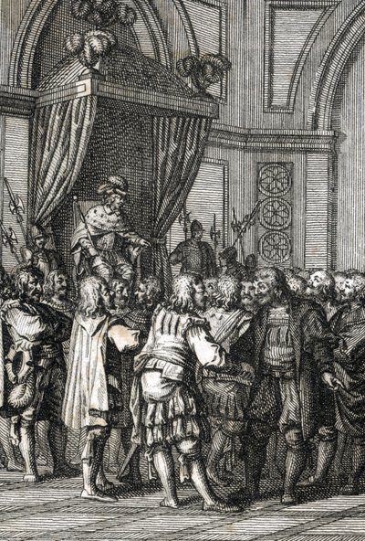 Representasjon av William I (eller William II, greve av Holland) (1227-1256) i 1255 (greve Willem II av Holland gir privilegier) Gravering av Johann Michael Mettenleiter (1765-1853) 1800 privat samling av Johann Michael Mettenleiter