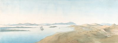 Panoramautsikt på øyene i Delos, tidlig på 1800- og slutten av 1800-tallet. av Johann Michael Wittmer