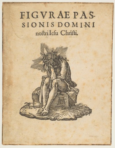 The Man of Sorrows Seated, tittelside til The Small Passion copy.n.d. av Johann Mommard