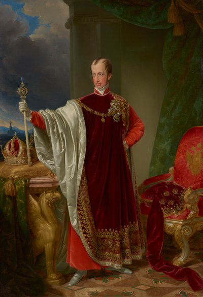 Keiser Ferdinand i regaliene til Ordenen av det gylne skinn av Johann Nepomuk Ender