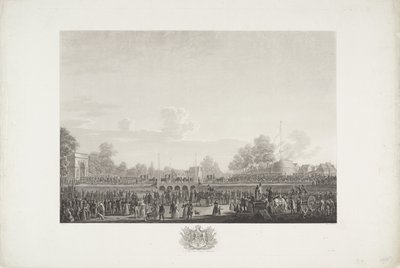 Ankomst av kong William I i Brussel, 1815 Tolv plater med ankomst og innvielse av William I i Brussel og kampene ved Quatre-Bras og Waterloo i 1815 (serietittel) av Johann Nepomuk Gibèle