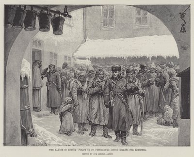 Hungersnøden i Russland, politiet i St. Petersburg gir billett for overnatting av Johann Nepomuk Schonberg