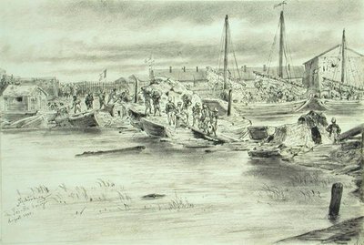 Pei-Ho-broen, august 1900 (akvarell på papir) av Johann Nepomuk Schonberg