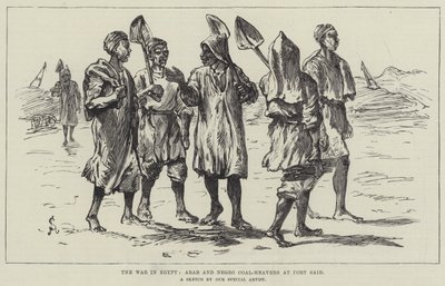 Krigen i Egypt, arabisk og tilbake Coal-Heavers ved Port Said av Johann Nepomuk Schonberg
