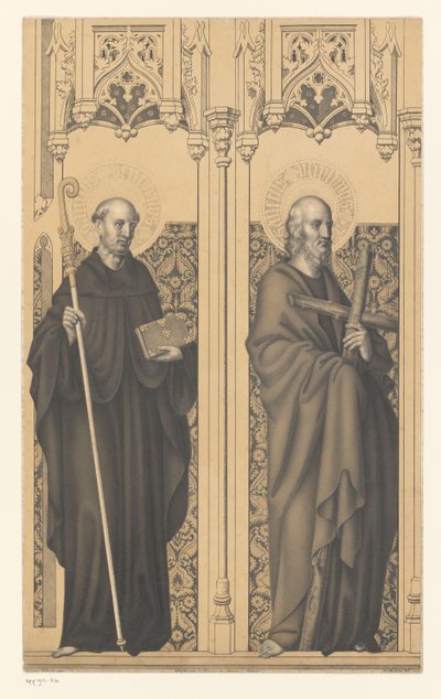 Den hellige Benedikt og Filip Verk fra samlingen til brødrene Boisserée (serietittel) Galerie des Frères Boisserée (serietittel) av Johann Nepomuk Strixner