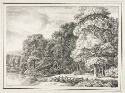 Skoglandskap med innsjø, 1811–1816. av Johann Nepomuk Strixner