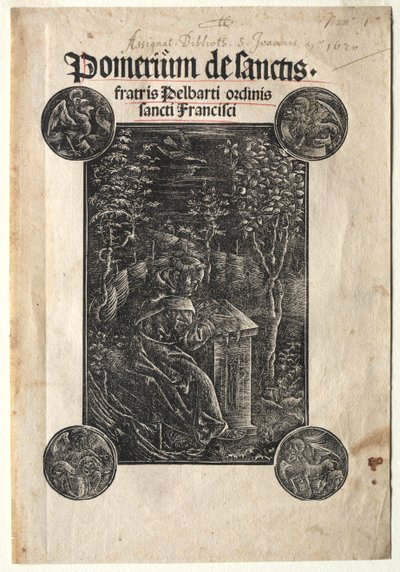 Pelbart av Temesvar studerer i en hage, 1620. av Johann Otmar