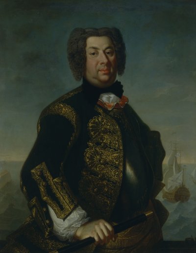 Portrett av kontraadmiral Vasily Afanasievich Dmitriev-Mamonov, 1735 av Johann Paul Luedden