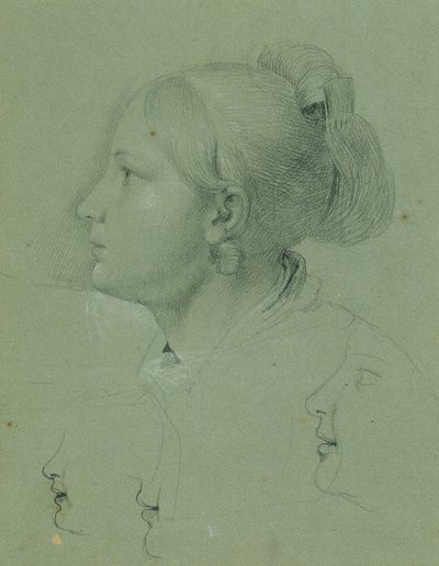 Head of a Girl (Studie om "Homecoming of the Landwehr Man", 1817) av Johann Peter Krafft