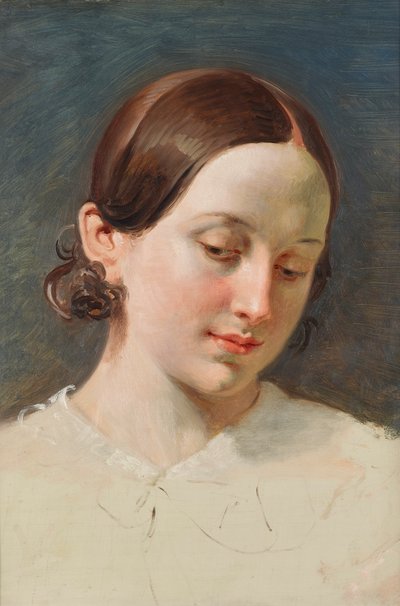 Leder for en jente med brunt hår (Studie for "Rüdiger und Angelica") av Johann Peter Krafft