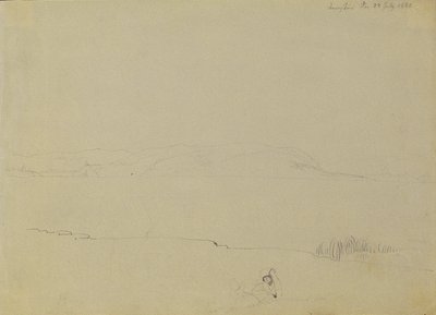 Landskapsskisse av Balatonsjøen av Johann Peter Krafft