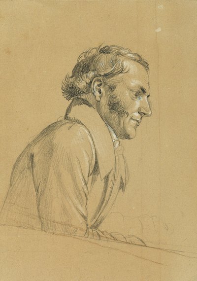 Mannlig studie for "Return of Emperor Franz from Pressburg" av Johann Peter Krafft