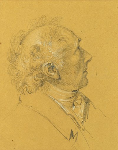 Portrettstudie for "Exit of the keiserparet etter en alvorlig sykdom av keiser Franz I." av Johann Peter Krafft