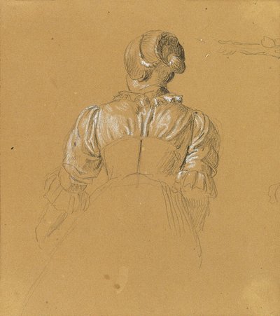 Skisse av en jente for "Scene fra den tyrolske kampen for frihet" av Johann Peter Krafft