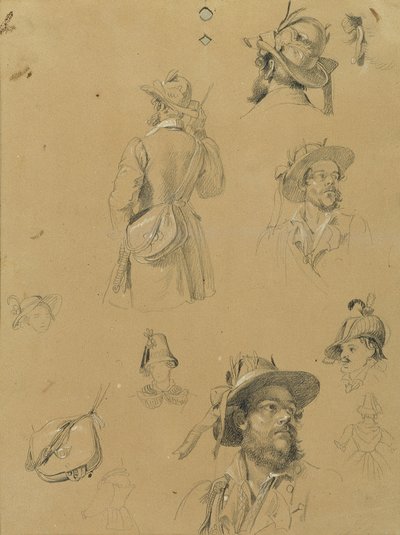 Skisse for "Scene fra Tyrolean Freedom Fight" av Johann Peter Krafft