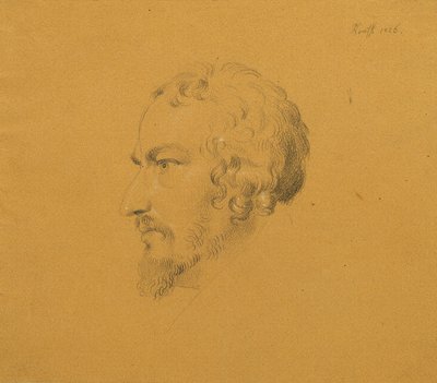 Studie av en skjeggete mann av Johann Peter Krafft