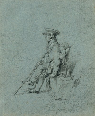 Studie av en hvilende maler av Johann Peter Krafft