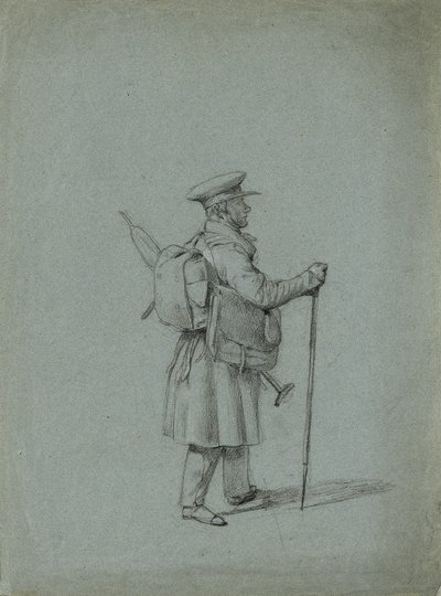 Studie av en omreisende maler av Johann Peter Krafft