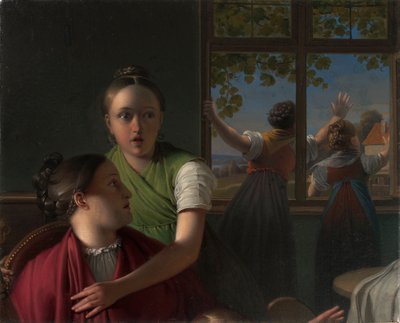 Fire jenter på et rom av Johann Peter Krafft