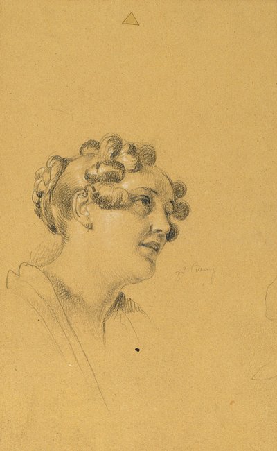 Kvinneportrettstudie for "Exit of the keiserpar etter en alvorlig sykdom av keiser Franz I." av Johann Peter Krafft