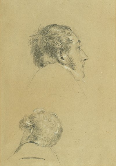 To hovedstudier for "Return of Emperor Franz from Pressburg" av Johann Peter Krafft