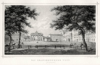 Brandenburger Tor, Berlin, 1800-tallet. av Johann Poppei