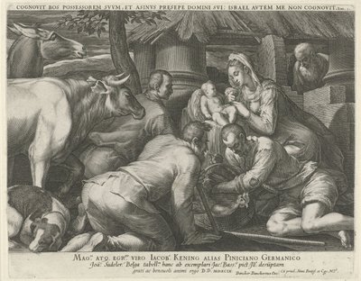 Tilbedelse av hyrdene av Johann Sadeler (I)