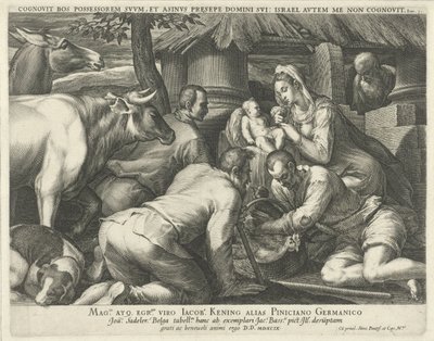 Tilbedelse av hyrdene av Johann Sadeler (I)