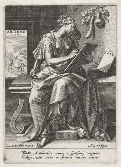 Aritmetikk Aritmetikk (tittel på objekt) De syv liberale kunstene (artes liberales) (serietittel) av Johann Sadeler (I)
