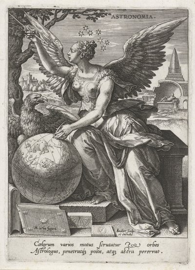 Astronomi Astronomia (tittel på objekt) De syv liberale kunstene (artes liberales) (serietittel) av Johann Sadeler (I)