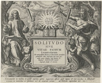 Christ og Johannes de Doper Mannelijke kluizenaars (serietittel) Solitude or the Life of the Eremit Fathers (serietittel) Solitvdo Sive Vitae Patrvm Eremicolarum (serietittel på objekt) av Johann Sadeler (I)