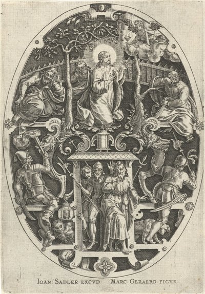 Kristus i Getsemane hage Passie van Christus (serietittel) The Passion of Christ, Our Redemption (serietittel) av Johann Sadeler (I)
