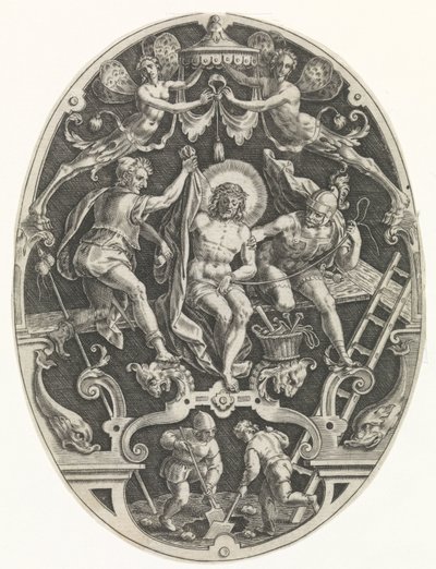 Kristus åpnet døren til soldatene Passie van Christus (serietittel) The Passion of Christ, Our Redemption (serietittel) av Johann Sadeler (I)