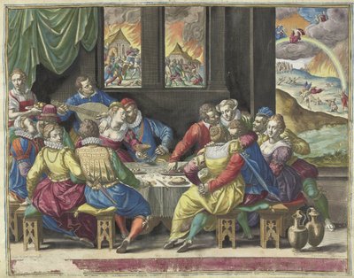 Menneskeheten venter på den siste dommen Ita erit et adventus filii hominis (tittel på objekt) av Johann Sadeler (I)