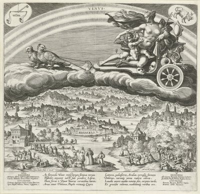 Planeten Venus og dens innflytelse på verden The Seven Planets (serietittel) Planetarum effectus et eorum in signis zodiac (serietittel) av Johann Sadeler (I)